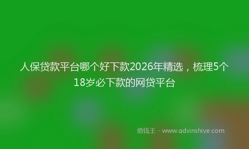 人保贷款平台哪个好下款2026年精选，梳理5个18岁必下款的网贷平台
