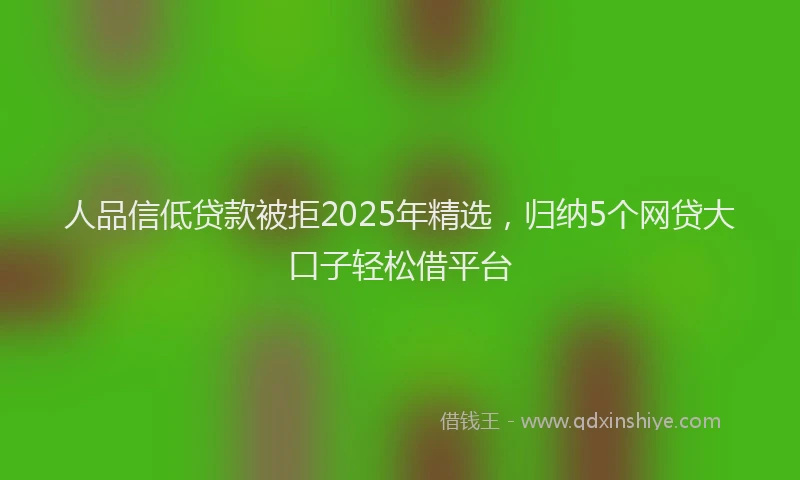 人品信低贷款被拒2025年精选，归纳5个网贷大口子轻松借平台