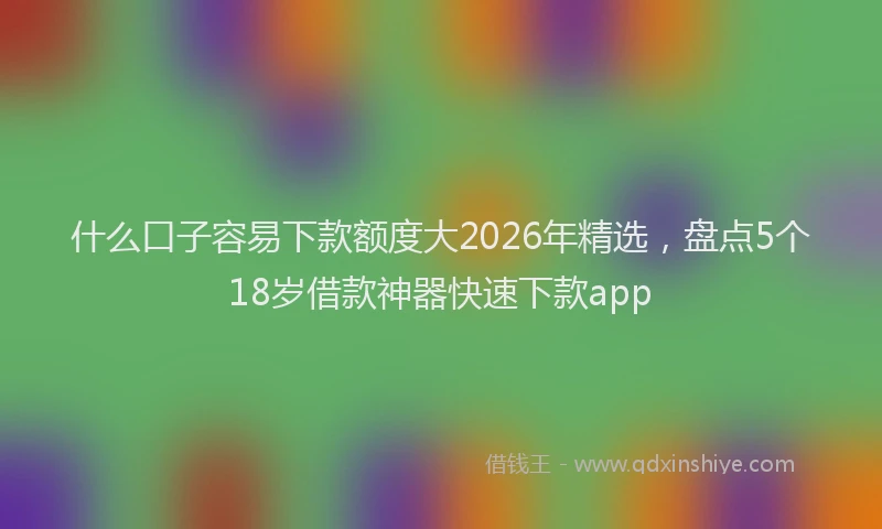 什么口子容易下款额度大2026年精选，盘点5个18岁借款神器快速下款app