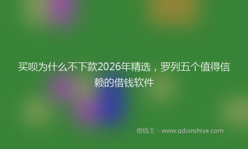 买呗为什么不下款2026年精选，罗列五个值得信赖的借钱软件