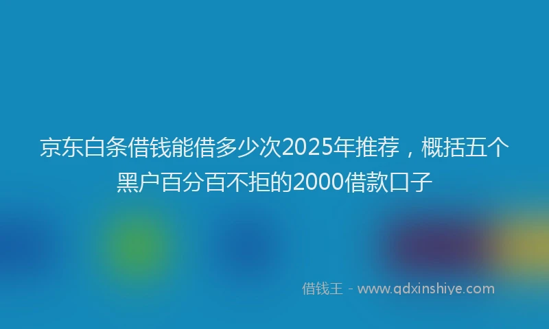 京东白条借钱能借多少次2025年推荐，概括五个黑户百分百不拒的2000借款口子