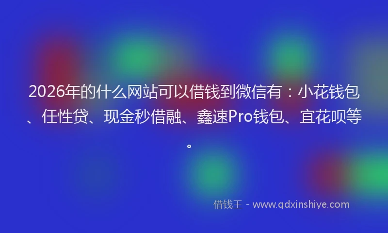 2026年的什么网站可以借钱到微信有：小花钱包、任性贷、现金秒借融、鑫速Pro钱包、宜花呗等。
