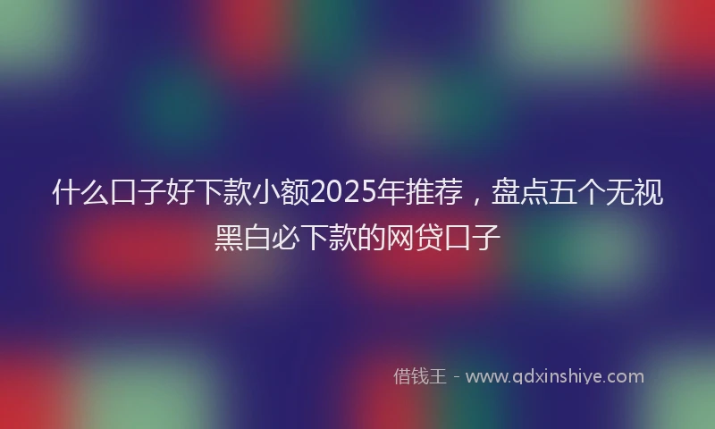 什么口子好下款小额2025年推荐，盘点五个无视黑白必下款的网贷口子