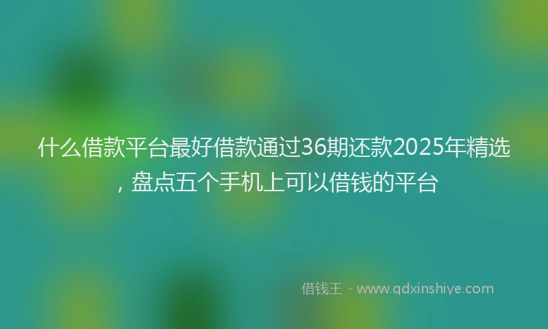 什么借款平台最好借款通过36期还款2025年精选，盘点五个手机上可以借钱的平台