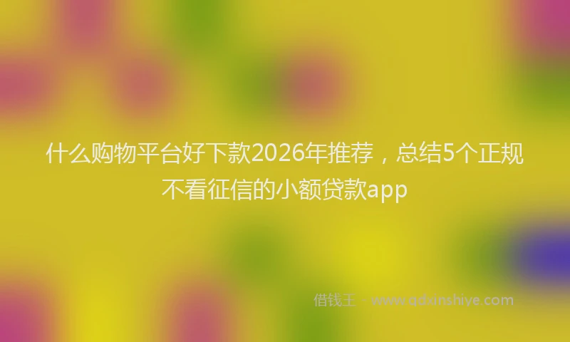 什么购物平台好下款2026年推荐，总结5个正规不看征信的小额贷款app