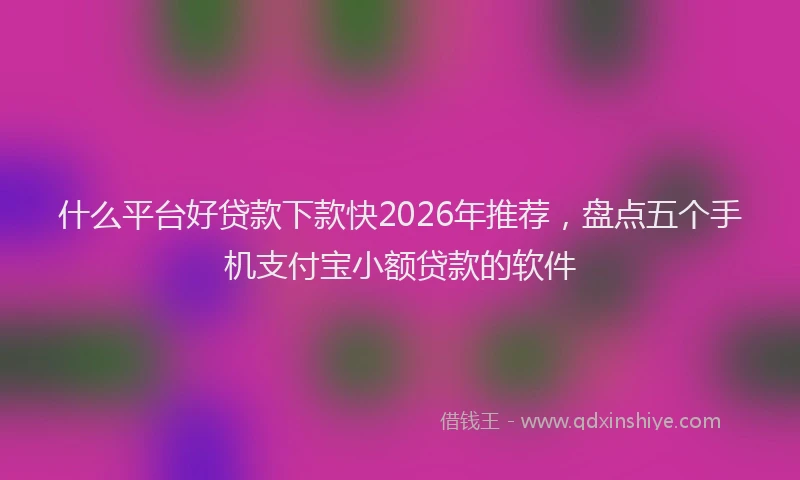 什么平台好贷款下款快2026年推荐,盘点五个手机支付宝小额贷款的软件