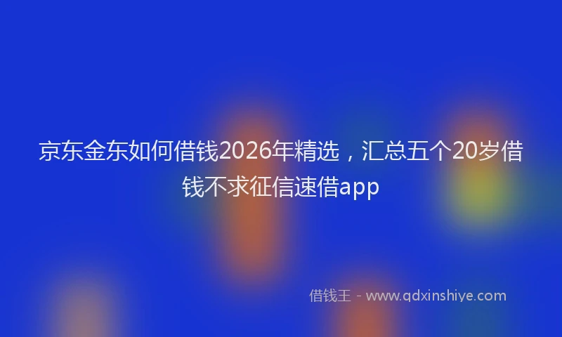 京东金东如何借钱2026年精选，汇总五个20岁借钱不求征信速借app