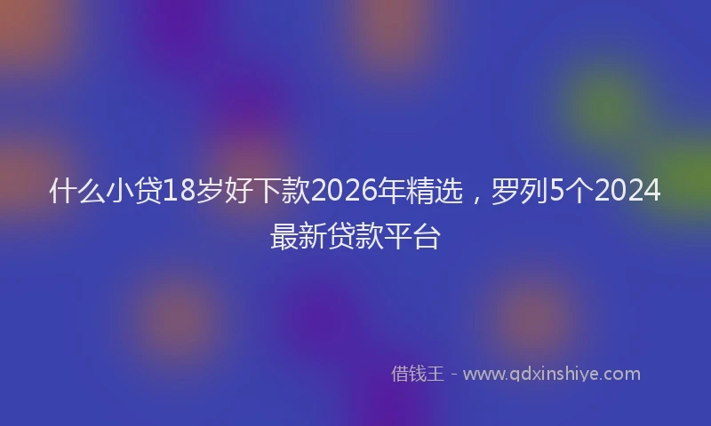 什么小贷18岁好下款2026年精选，罗列5个2024最新贷款平台