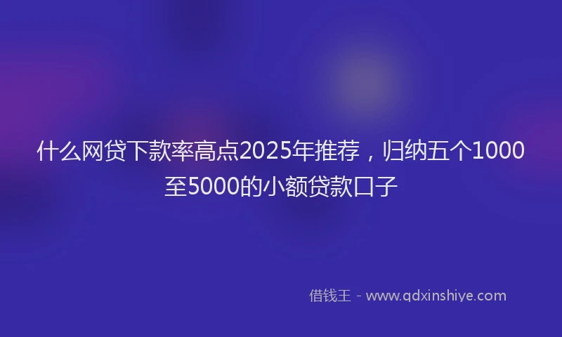 什么网贷下款率高点2025年推荐,归纳五个1000至5000的小额贷款口子