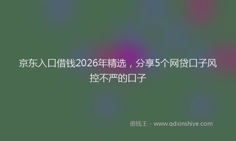 京东入口借钱2026年精选，分享5个网贷口子风控不严的口子