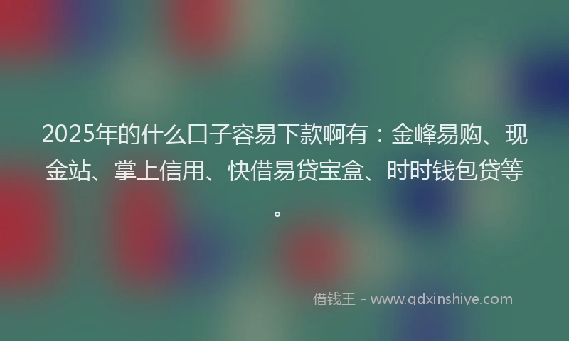 2025年的什么口子容易下款啊有：金峰易购、现金站、掌上信用、快借易贷宝盒、时时钱包贷等。