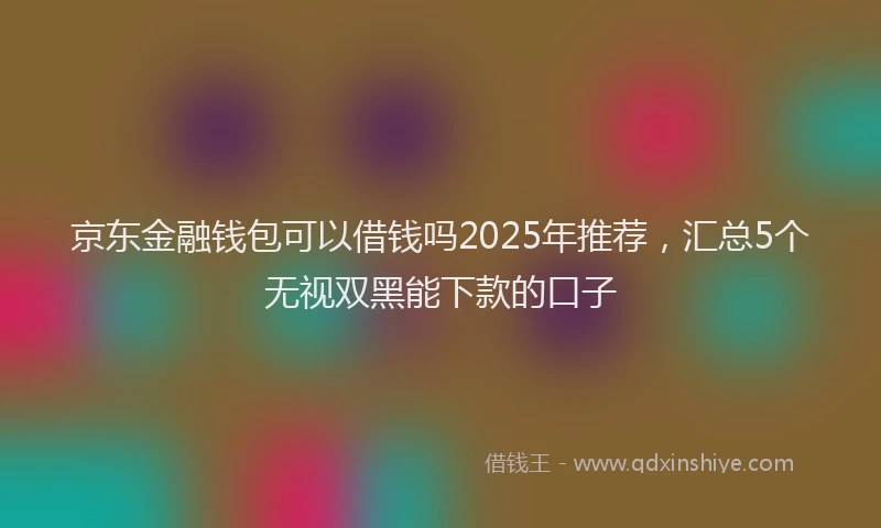 京东金融钱包可以借钱吗2025年推荐，汇总5个无视双黑能下款的口子