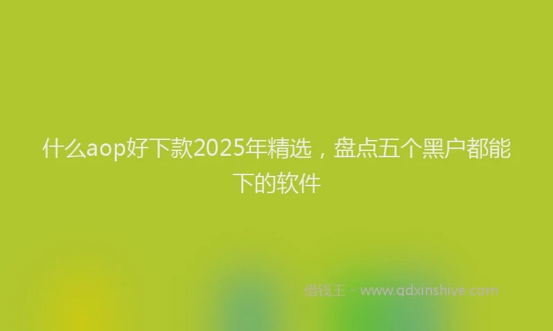 什么aop好下款2025年精选,盘点五个黑户都能下的软件