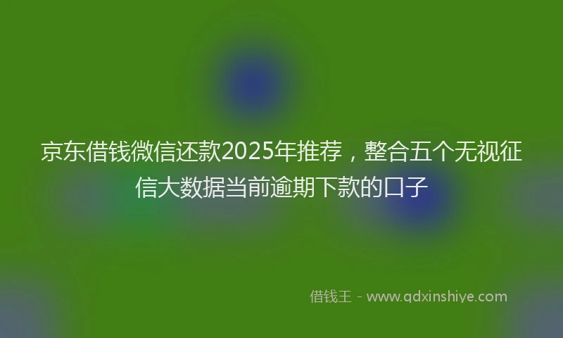 京东借钱微信还款2025年推荐，整合五个无视征信大数据当前逾期下款的口子