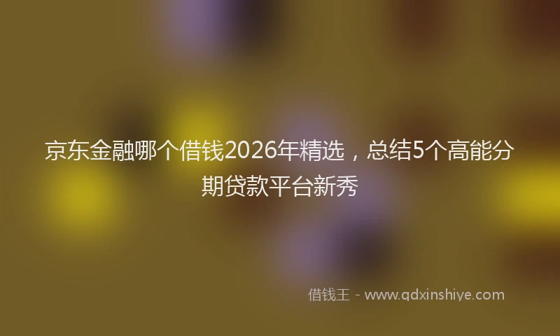 京东金融哪个借钱2026年精选，总结5个高能分期贷款平台新秀