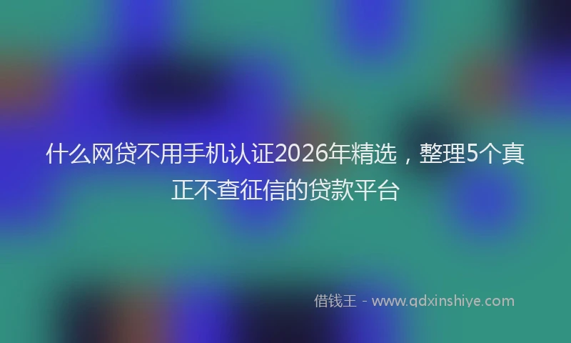 什么网贷不用手机认证2026年精选，整理5个真正不查征信的贷款平台