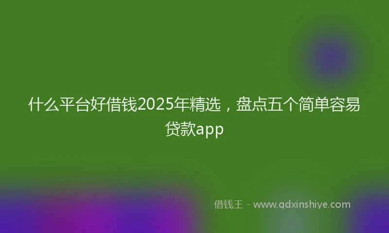 什么平台好借钱2025年精选，盘点五个简单容易贷款app