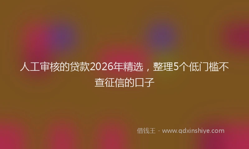 人工审核的贷款2026年精选,整理5个低门槛不查征信的口子