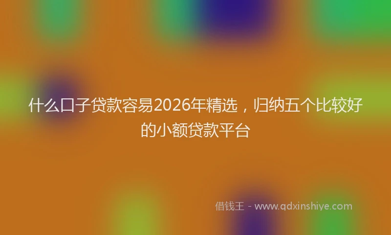 什么口子贷款容易2026年精选，归纳五个比较好的小额贷款平台