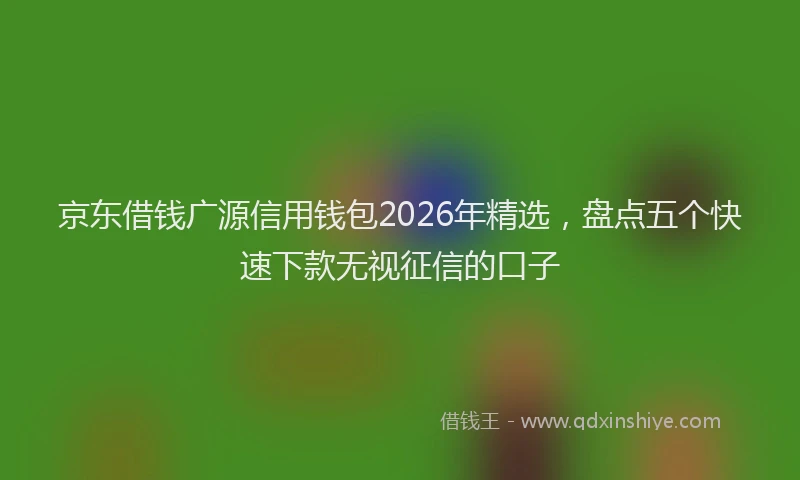 京东借钱广源信用钱包2026年精选，盘点五个快速下款无视征信的口子