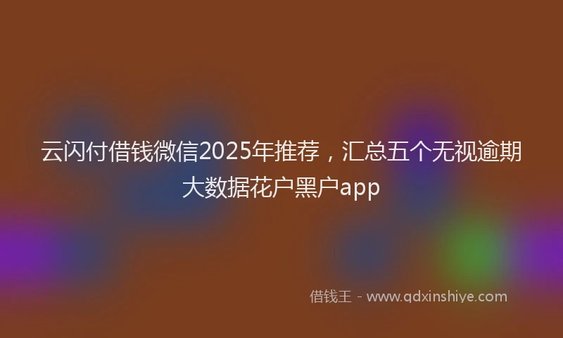 云闪付借钱微信2025年推荐，汇总五个无视逾期大数据花户黑户app