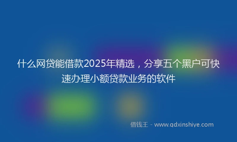 什么网贷能借款2025年精选,分享五个黑户可快速办理小额贷款业务的软件