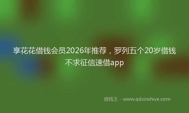 享花花借钱会员2026年推荐，罗列五个20岁借钱不求征信速借app