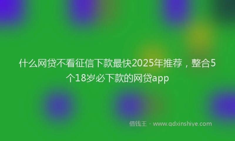 什么网贷不看征信下款最快2025年推荐，整合5个18岁必下款的网贷app