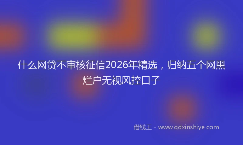 什么网贷不审核征信2026年精选，归纳五个网黑烂户无视风控口子