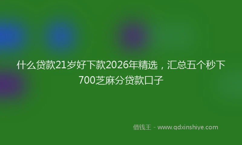 什么贷款21岁好下款2026年精选，汇总五个秒下700芝麻分贷款口子