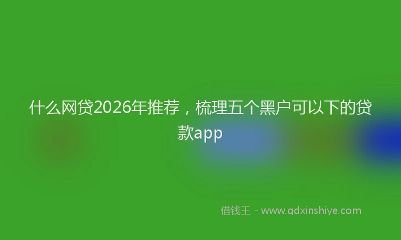 什么网贷2026年推荐，梳理五个黑户可以下的贷款app