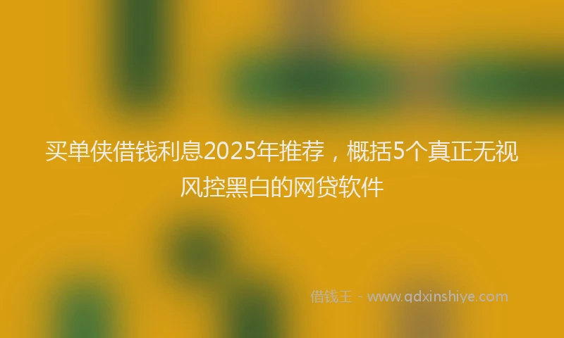 买单侠借钱利息2025年推荐，概括5个真正无视风控黑白的网贷软件