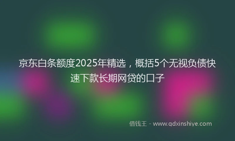 京东白条额度2025年精选，概括5个无视负债快速下款长期网贷的口子