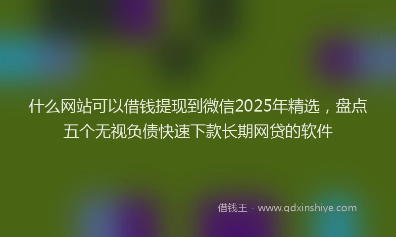 什么网站可以借钱提现到微信2025年精选，盘点五个无视负债快速下款长期网贷的软件