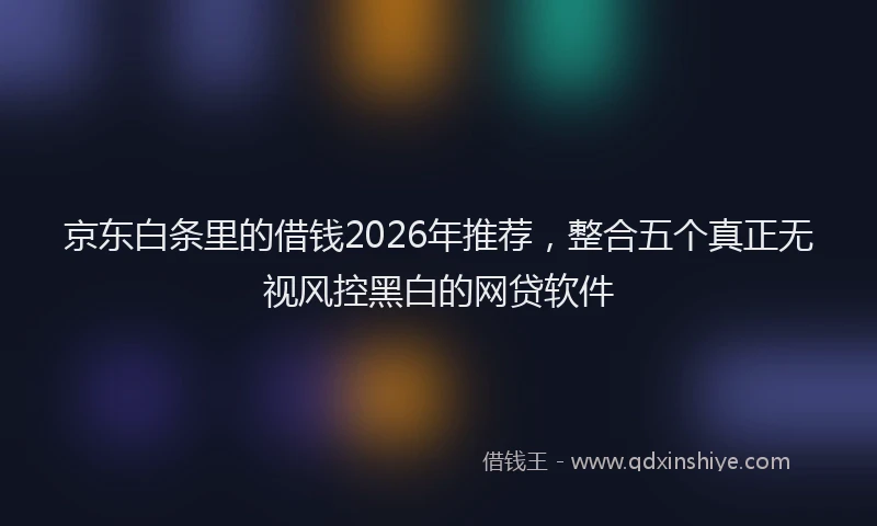 京东白条里的借钱2026年推荐，整合五个真正无视风控黑白的网贷软件