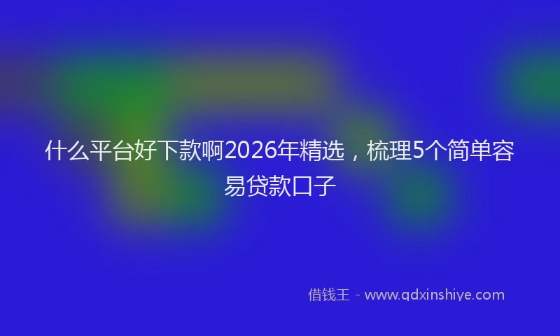 什么平台好下款啊2026年精选，梳理5个简单容易贷款口子