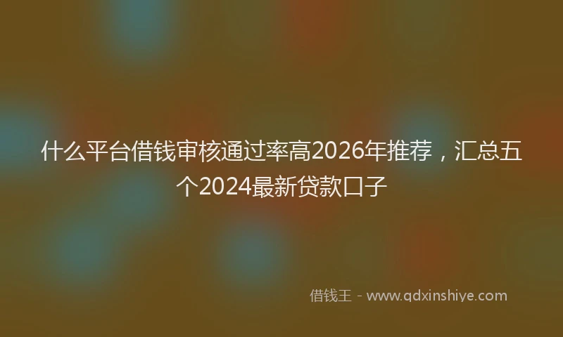 什么平台借钱审核通过率高2026年推荐，汇总五个2024最新贷款口子