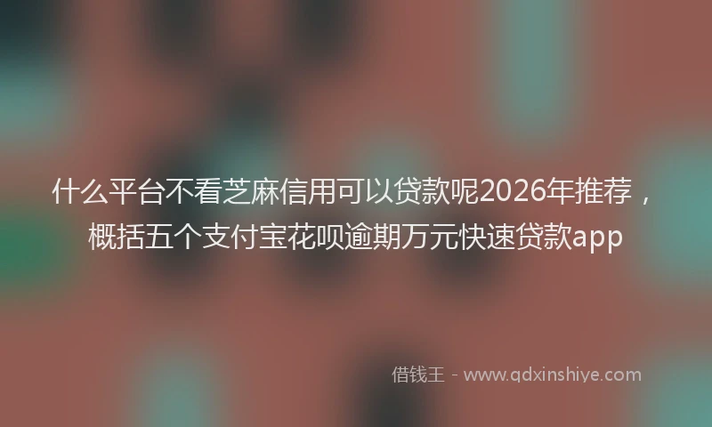 什么平台不看芝麻信用可以贷款呢2026年推荐，概括五个支付宝花呗逾期万元快速贷款app