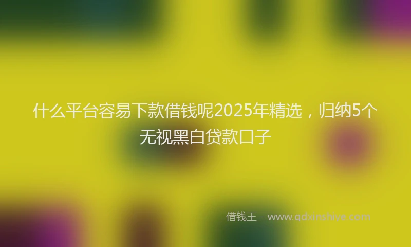 什么平台容易下款借钱呢2025年精选，归纳5个无视黑白贷款口子
