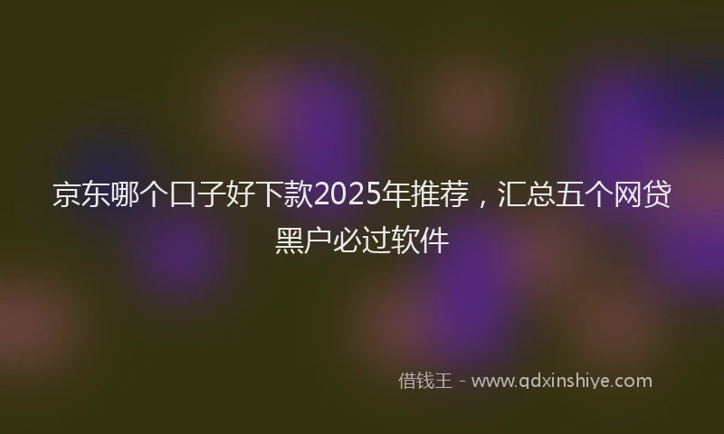 京东哪个口子好下款2025年推荐，汇总五个网贷黑户必过软件