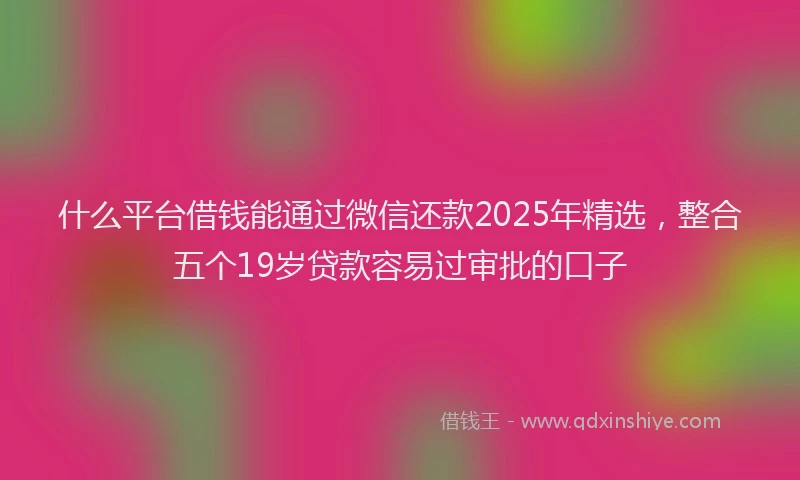 什么平台借钱能通过微信还款2025年精选，整合五个19岁贷款容易过审批的口子