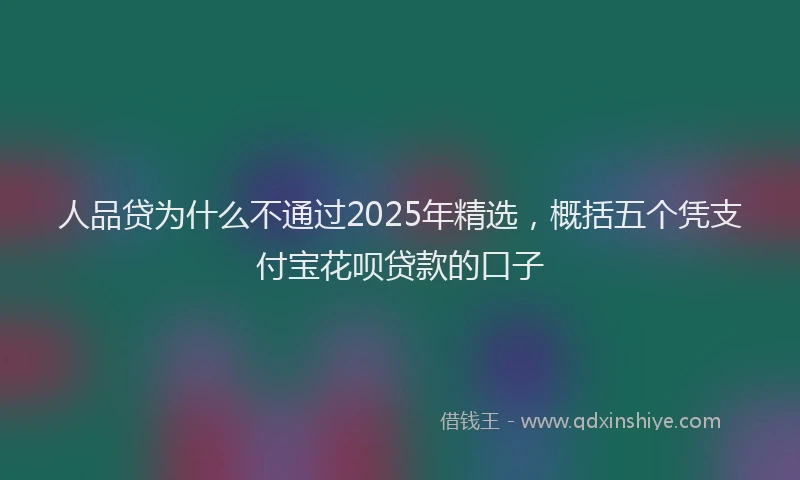 人品贷为什么不通过2025年精选,概括五个凭支付宝花呗贷款的口子