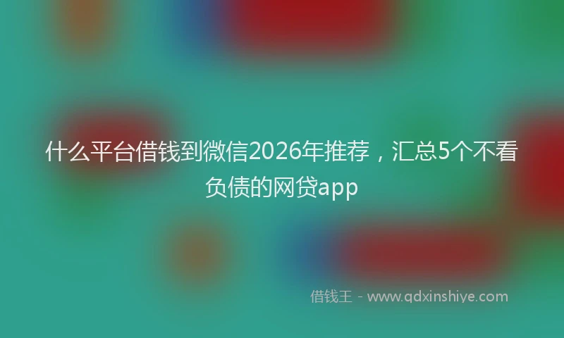 什么平台借钱到微信2026年推荐，汇总5个不看负债的网贷app