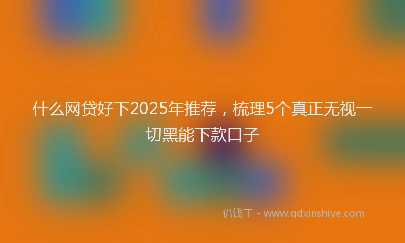 什么网贷好下2025年推荐，梳理5个真正无视一切黑能下款口子