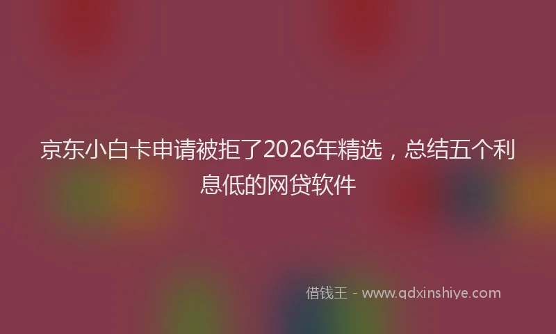 京东小白卡申请被拒了2026年精选，总结五个利息低的网贷软件