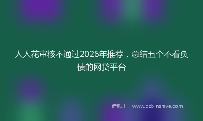 人人花审核不通过2026年推荐，总结五个不看负债的网贷平台
