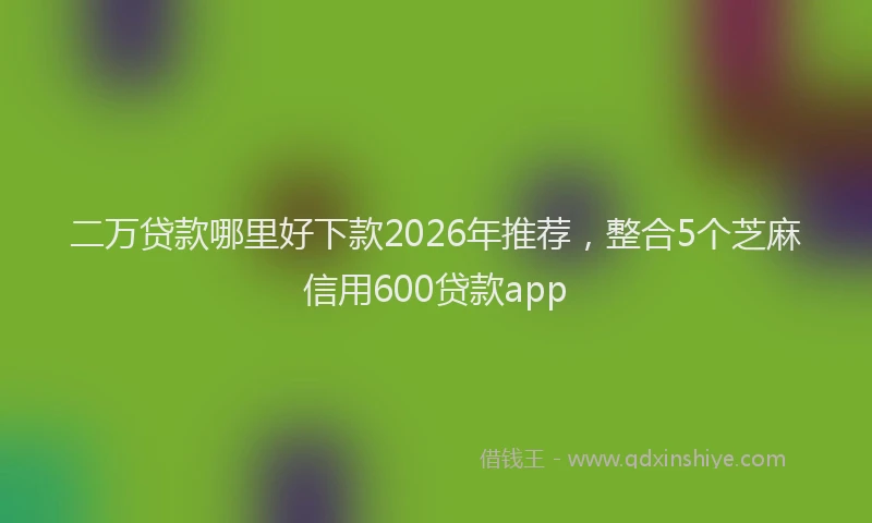 二万贷款哪里好下款2026年推荐，整合5个芝麻信用600贷款app