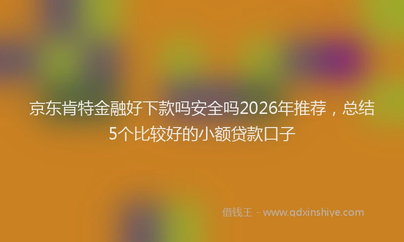 京东肯特金融好下款吗安全吗2026年推荐，总结5个比较好的小额贷款口子