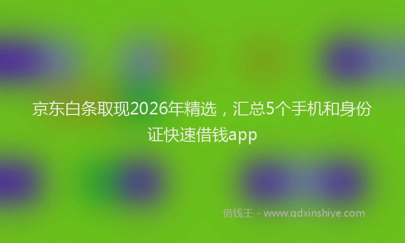 京东白条取现2026年精选，汇总5个手机和身份证快速借钱app