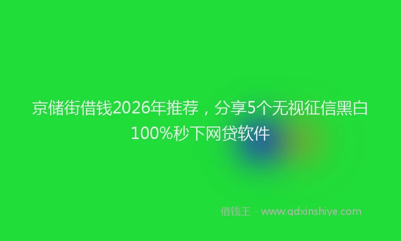 京储街借钱2026年推荐,分享5个无视征信黑白100%秒下网贷软件